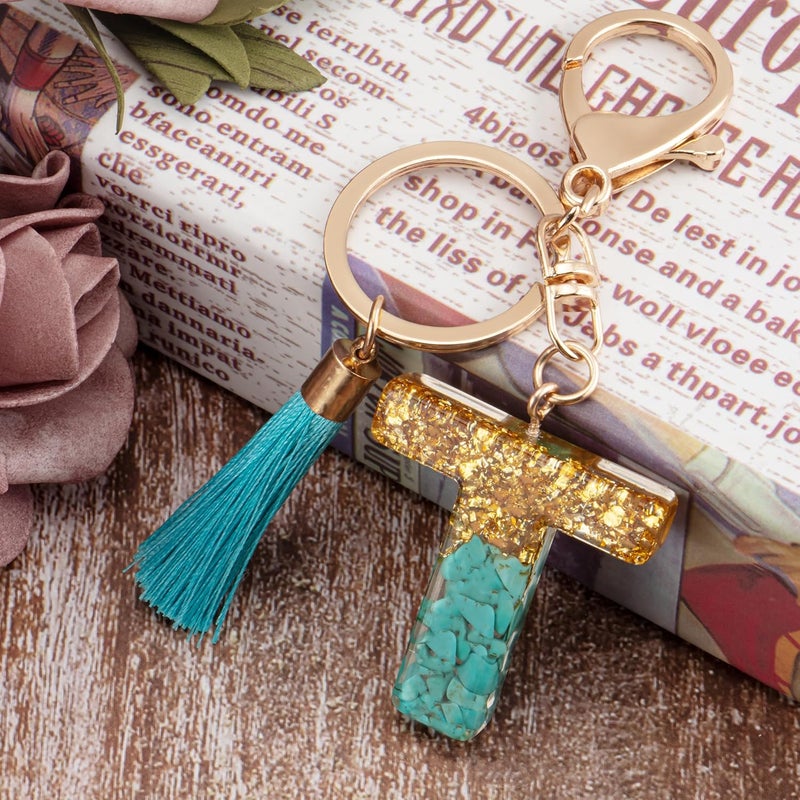 Suweibuke Cute Pink Key Chains for Women Girls, Initial Letter Keychains with Tassel, Charms for Key Purse Handbags Backpacks - Image 2